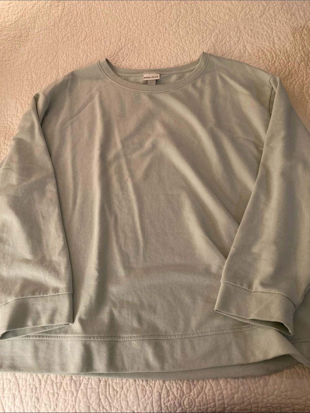 Ava & Viv women’s Light mint Green Crewneck sweatshirt, 3X